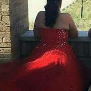Red Corset prom Dress